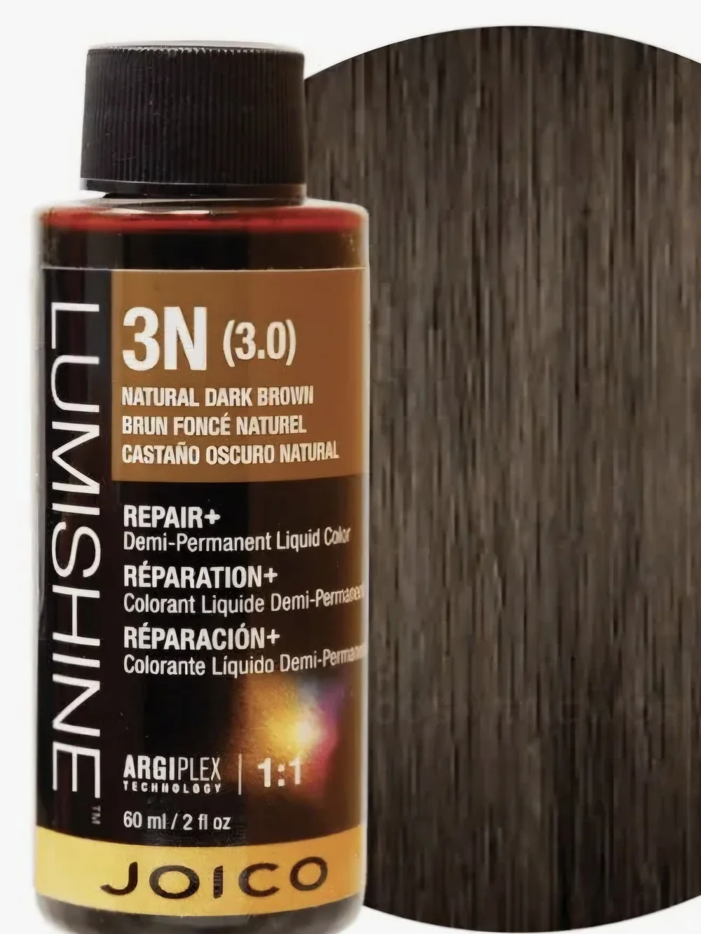 Joico Lumishine 3N Natural Dark Brown Liquid Color - Black & Brown